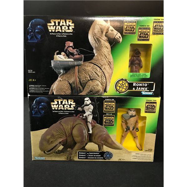 LOT OF 2 STAR WARS THE POWER OF THE FORCE ACTION FIGURES ON ANIMALS SEALED IN ORIGINAL PACKAGING