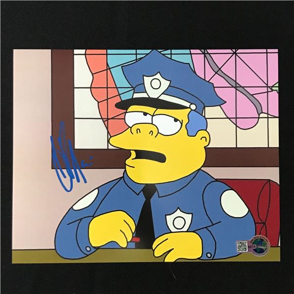 HANK AZARIA SIGNED CHIEF WIGGUM SIMPSONS 8X10 - WWOC COA