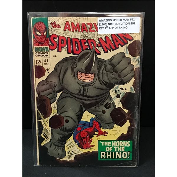 BIG KEY THE AMAZING SPIDERMAN NO.41 (1966) 1ST APP OF RHINO - MARVEL COMICS