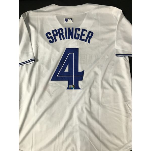 GEORGE SPRINGER SIGNED TORONTO BLUE JAYS CUSTOM JERSEY - ELITE SPORTS COA