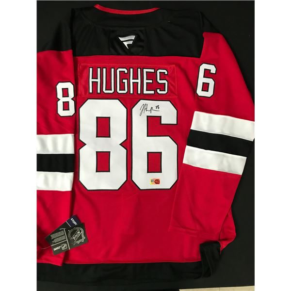 JACK HUGHES SIGNED NEW JERSEY DEVILS CUSTOM JERSEY - ELITE SPORTS COA