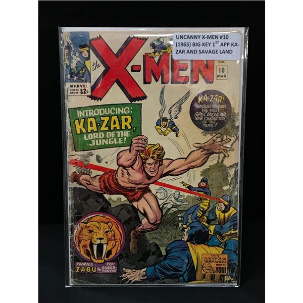 UNCANNY X-MEN #10 (1965) 1ST APP KA-ZAR AND SAVAGE LAND - MARVEL COMICS