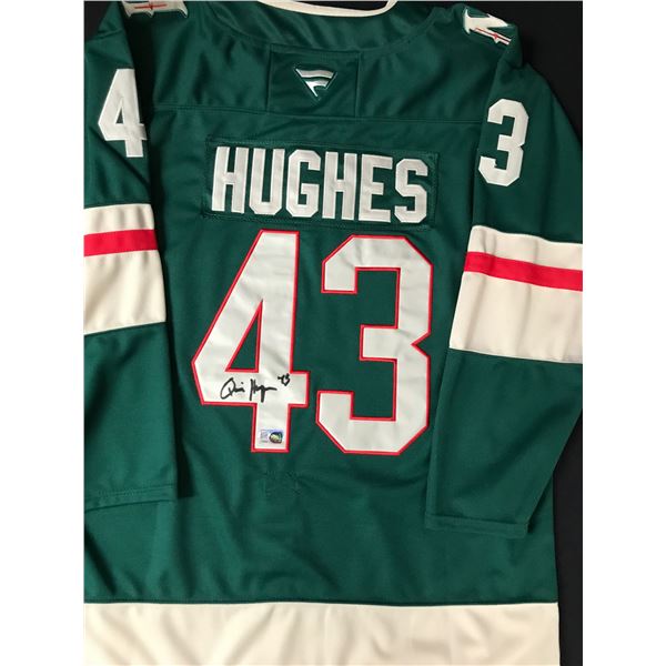 QUINN HUGHES SIGNED MINNESOTA WILD CUSTOM JERSEY - ELITE SPORTS COA