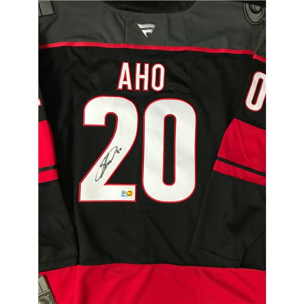SEBASTIAN AHO SIGNED CAROLINA HURRICANES CUSTOM JERSEY - ELITE SPORTS COA