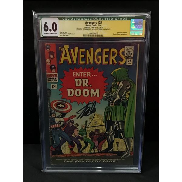 STAN LEE SIGNED AVENGERS NO.25 BY MARVEL COMICS - CGC GRADE 6