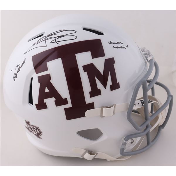 JOHNNY MENZEL SIGNED TEXAS MID SIZE FOOTBALL HELMET (BECKETT COA)