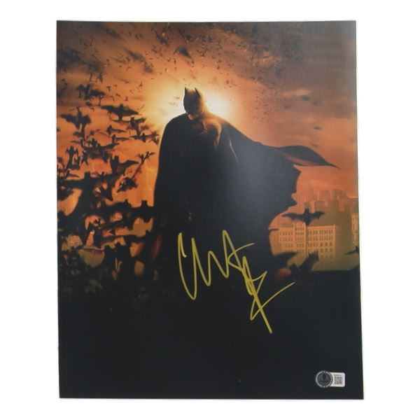 CHRISTIAN BALE SIGNED BATMAN 8X10 - BECKETT COA