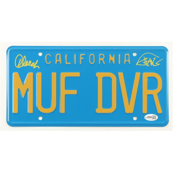 MARIN CHEECH AND TOMMY CHONG DUAL SIGNED MUF DVR LICENSE PLATE - JSA COA