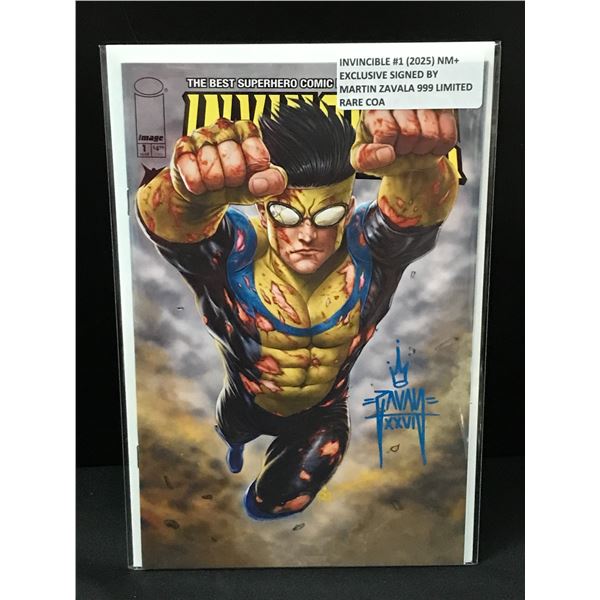 INVINCIBLE #1 (2025) SIGNED BY MARTIN ZAVALA 999 LIMITED RARE COA - IMAGE COMICS