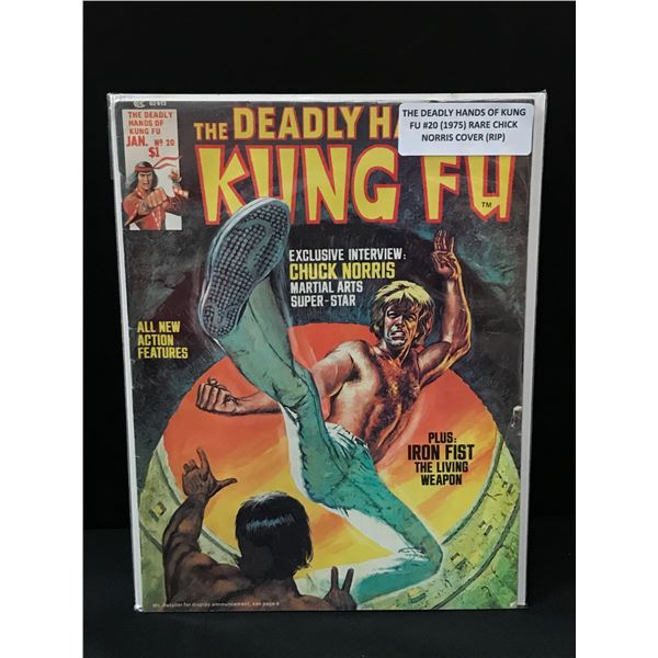 THE DEADLY HANDS OF KUNG FU #20 (1975) RARE CHUCK NORRIS FRONT COVER - MARVEL COMICS