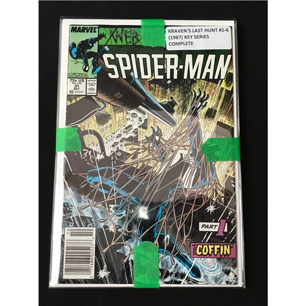 LOT OF 6 WEB OF SPIDERMAN KRAVEN'S LAST HUNT COMICS #1-6 FULL SERIES - MARVEL COMICS