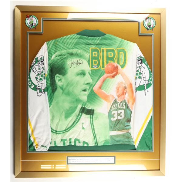 LARRY BIRD SIGNED AND FRAMED BOSTO CELTICS JACKET - PSA COA