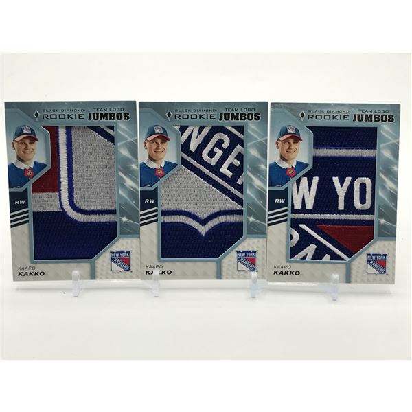 LOT OF 3 KAAPO KAKKO JUMBO ROOKIE PATCH CARDS
