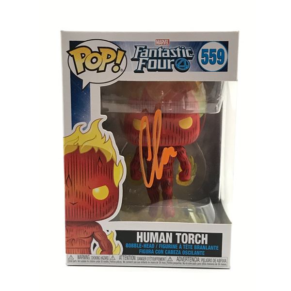 CHRIS EVANS SIGNED HUMAN TORCH FF4 FUNKO POP - KB COA