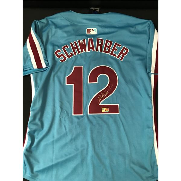 KYLE SCHWARBER SIGNED PHILADELPHIA PHILLIES JERSEY ELITE COA