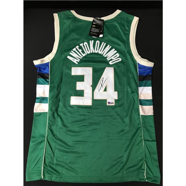 GIANNIS ANTETOKOUNMPO SIGNED MILWAUKEE BUCKS CUSTOM JERSEY - ACE COA