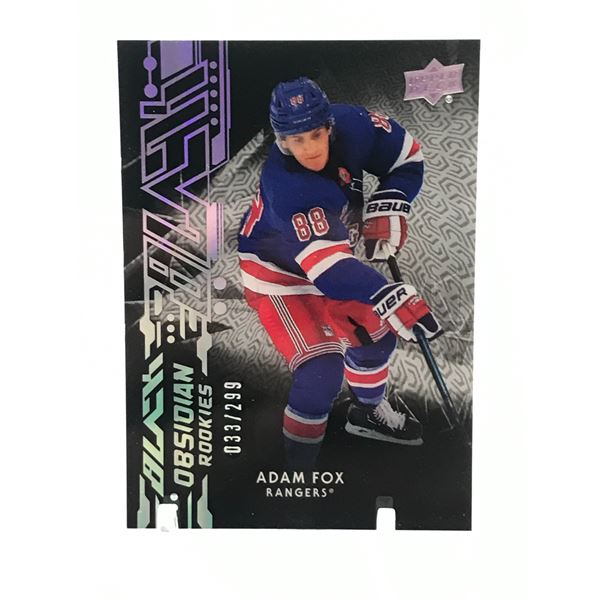 2019-20 UPPER DECK BLACK NO.RAF OBSIDION ROOKIES ADAM FOX 033/299
