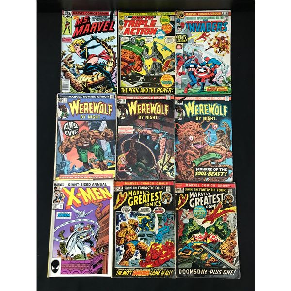 LOT OF 9 MIXED TITLE COMICS - MARVEL COMICS