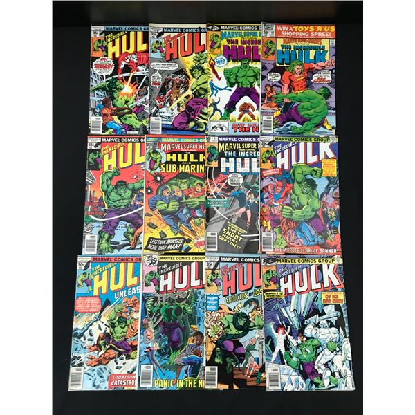 LOT OF 12 COMICS FEATURING THE HULK - MARVEL COMICS