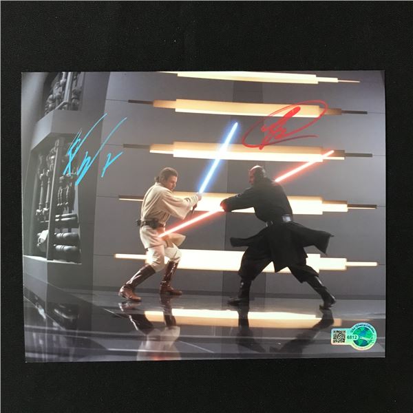 EWAN MCGREGOR AND RAY PARK DUAL SIGNED STAR WARS 8X10 - WWOC COA