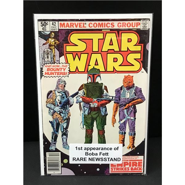STAR WARS #42 1ST APP OF BOBA FETT RARE NEWSSTAND EDITION - MARVEL COMICS
