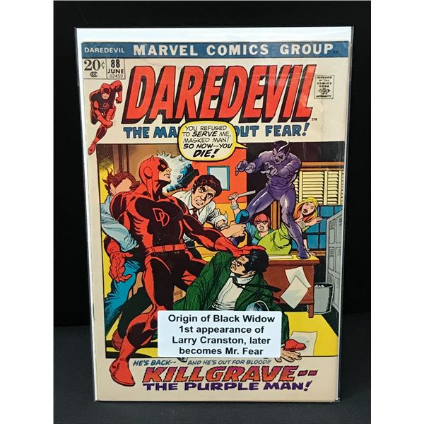 DAREDEVIL #88 1ST APP LARRY CRANSTON (BECOMES MR. FEAR) & ORIGIN OF BLACK WIDOW - MARVEL COMICS