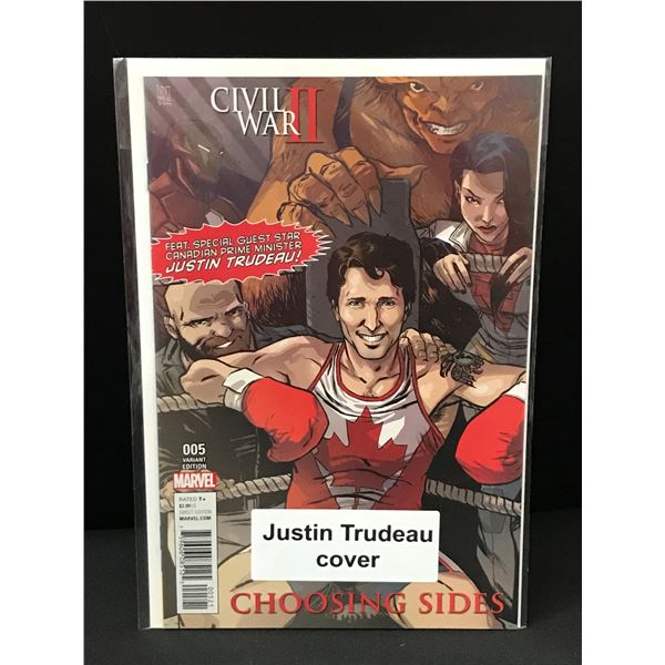 CIVIL WAR II #5 VARIANT EDITION JUSTIN TRUDEAU COVER - MARVEL COMICS