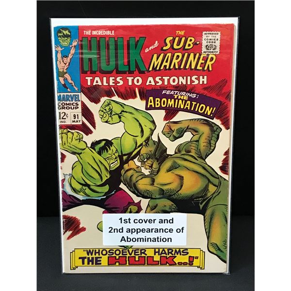 TALES TO ASTONISH #91 2ND APP OF ABOMINATION - MARVEL COMICS