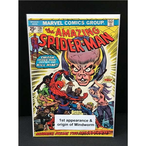 THE AMAZING SPIDERMAN #138 1ST APP AND ORIGIN OF THE MINDWORM - MARVEL COMICS