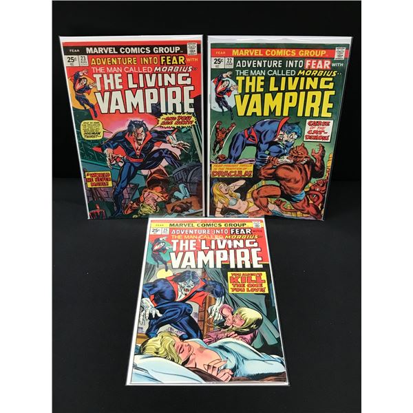 LOT OF 3 MORBIUS THE LIVING VAMPIRE COMICS - MARVEL COMICS
