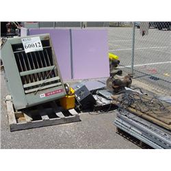 MISC. LIGHTS/HEATER/WEIGH RAMPS/BENCH GRINDER/CHARGE ANALYZER/WEIGH PADS/WHEEL SCALE