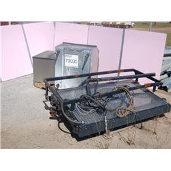  ICE MACHINE W/STORAGE BIN /EARLY WARNER PORTABLE SIGN