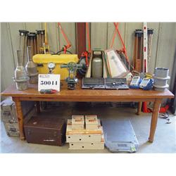 MISC SURVEY EQUIPMENT/THEODOLITE/TRANSIT/WHEEL SCALE/STORAGE TANK MONTIORS/SOUND METER/MULTIMETER/DI