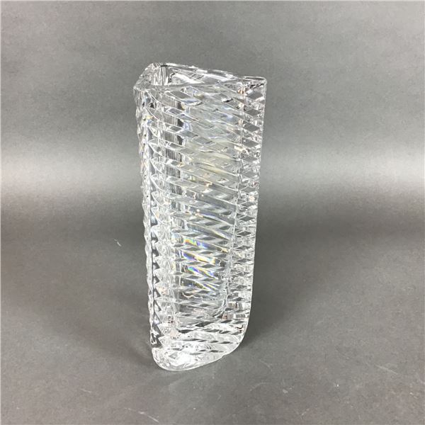 Rogaska Crystal Triangle Ribbed Glass Flower Vase