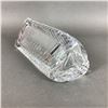 Image 3 : Rogaska Crystal Triangle Ribbed Glass Flower Vase