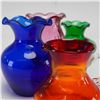 Image 3 : 4pc Multi-Color Glass Bud Vases and Miniature Pitcher