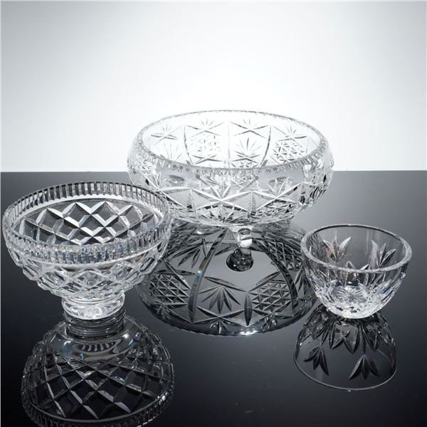 3pc Cut Clear Crystal Bowls Including Waterford