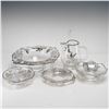 Image 1 : Assortment of Five American Silver Overlay Glass Tableware Items Including Flanders Pattern