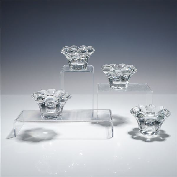 4pc Heisey Glass Crystolite Candle Holder