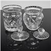 Image 2 : 2pc Cut Lead Crystal Condiment Jars with Lids