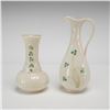 Image 1 : Two Belleek Parian Porcelain Shamrock Pattern Items