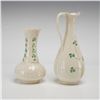 Image 2 : Two Belleek Parian Porcelain Shamrock Pattern Items