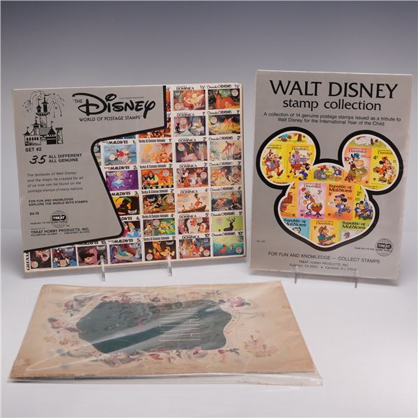 Trio of Disney Stamp Collections and Original Fantasia Program