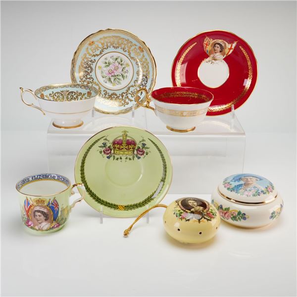 8pc British Royal Commemorative Ceramics Including Paragon and Aynsley