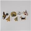 Image 1 : 7 pc Rhinestone and Enameled Costume Jewelry Brooches