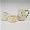 Image 1 : Three Piece Belleek Parian Porcelain Tableware in Shamrock and Ribbon Patterns