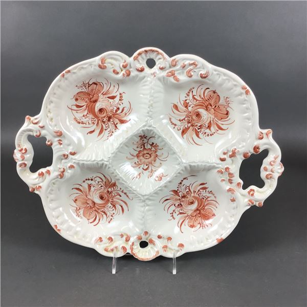 Italian Hand-Painted Divided Ceramic Serving Platter for Lord and Taylor