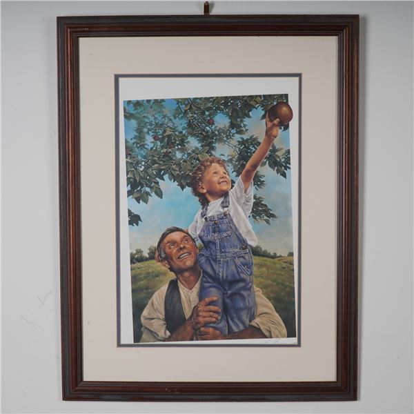 Gene Boyer, Framed Color Print on Paper, Father's Love, Signed