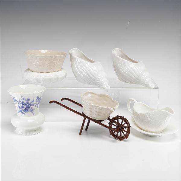 7pc English Bone China and Ceramic Tabletop Pieces