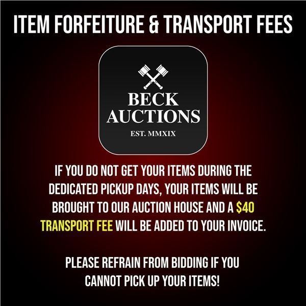 Item Forfeiture & Transport Delivery Fees & Conditions